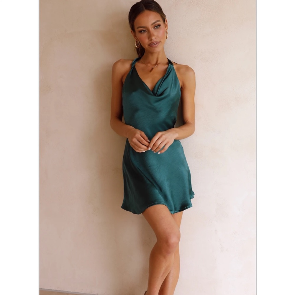 NWT Billy J Emerald Halter Dress